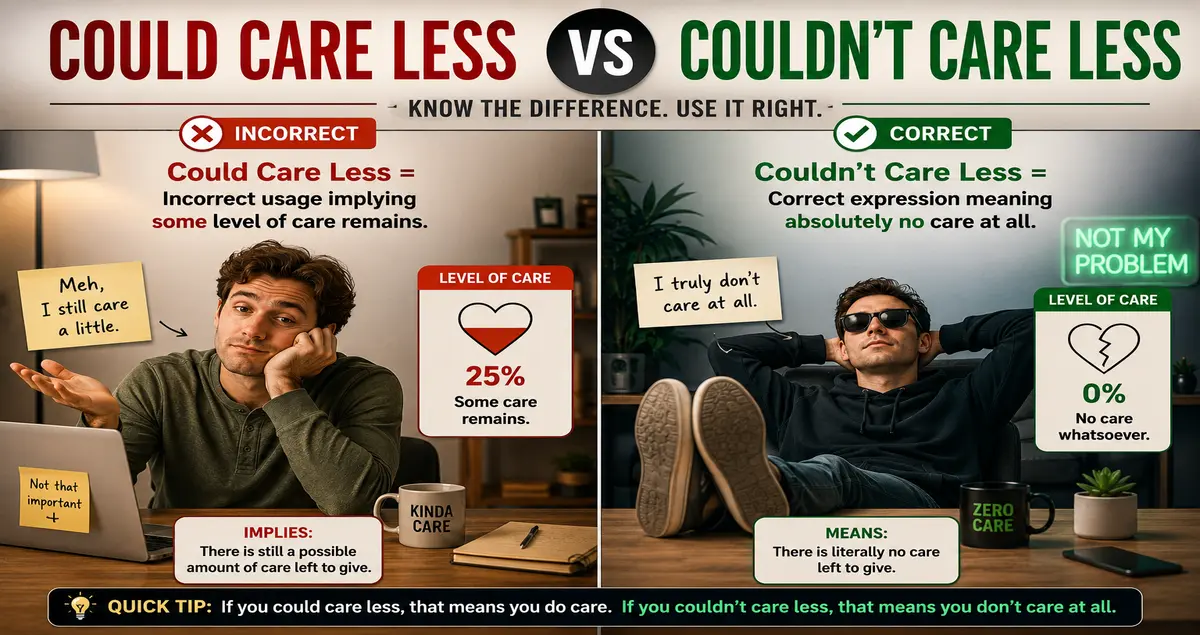 Could Care Less or Couldn't Care Less